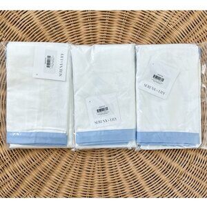 NEW Serena & Lily Border Frame Sateen Euro Pillow Sham-Hydrangea Blue